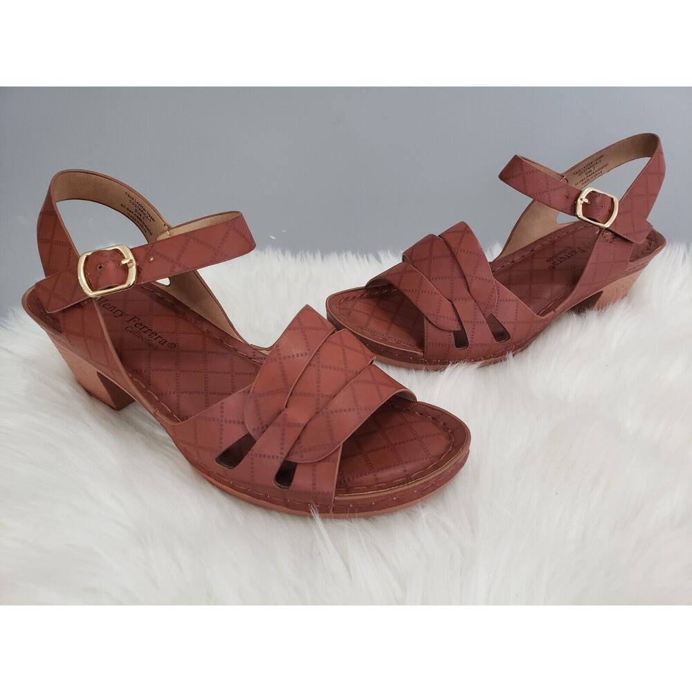 NEW Henry Ferrera Costa Rica-1 Women's Sandals Size 7‎ Brown Wedge Strappy Beach